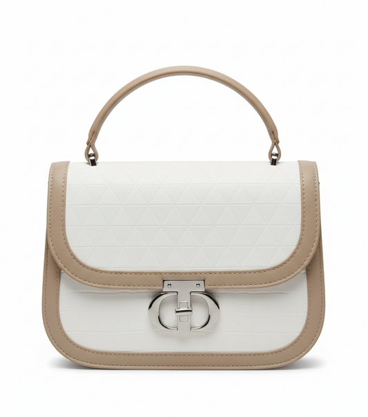 Aria Geometric Flap Top-Handle Bag