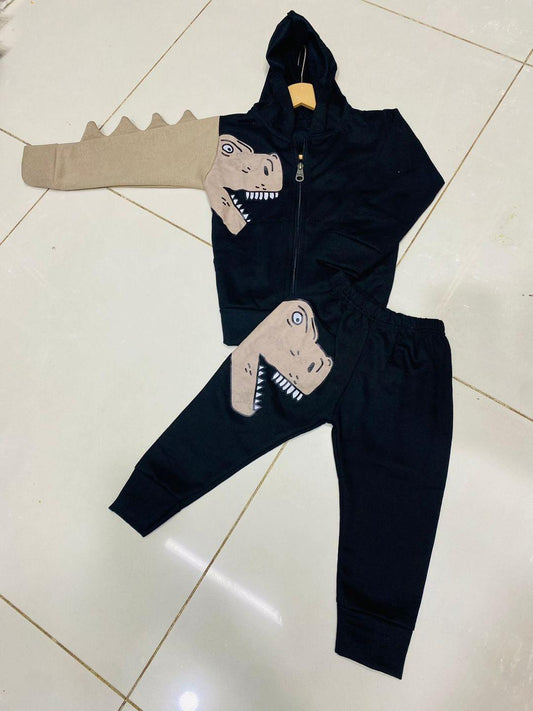 Cozy Printed Fleece Tracksuit Set for Boys & Girls