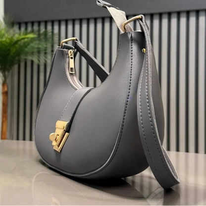 Crescent Luxury Faux Leather Shoulder Bag