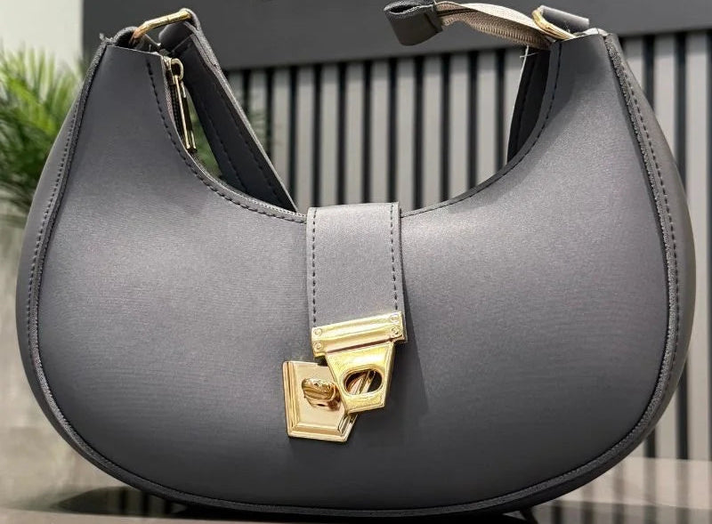 Crescent Luxury Faux Leather Shoulder Bag