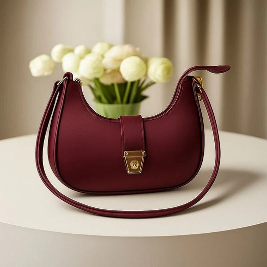 Crescent Luxury Faux Leather Shoulder Bag