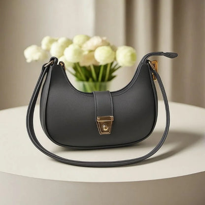 Crescent Luxury Faux Leather Shoulder Bag