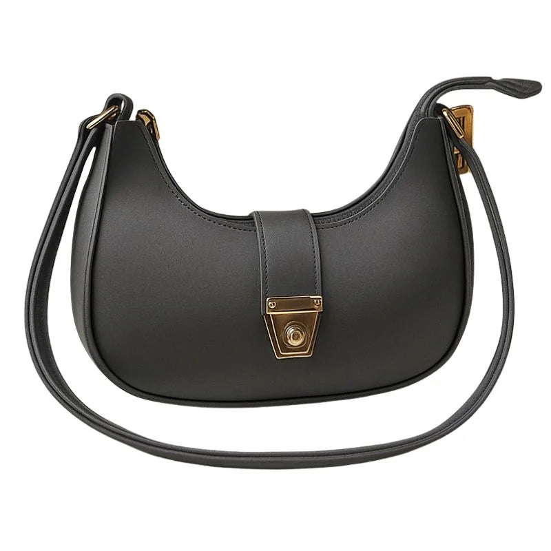 Crescent Luxury Faux Leather Shoulder Bag